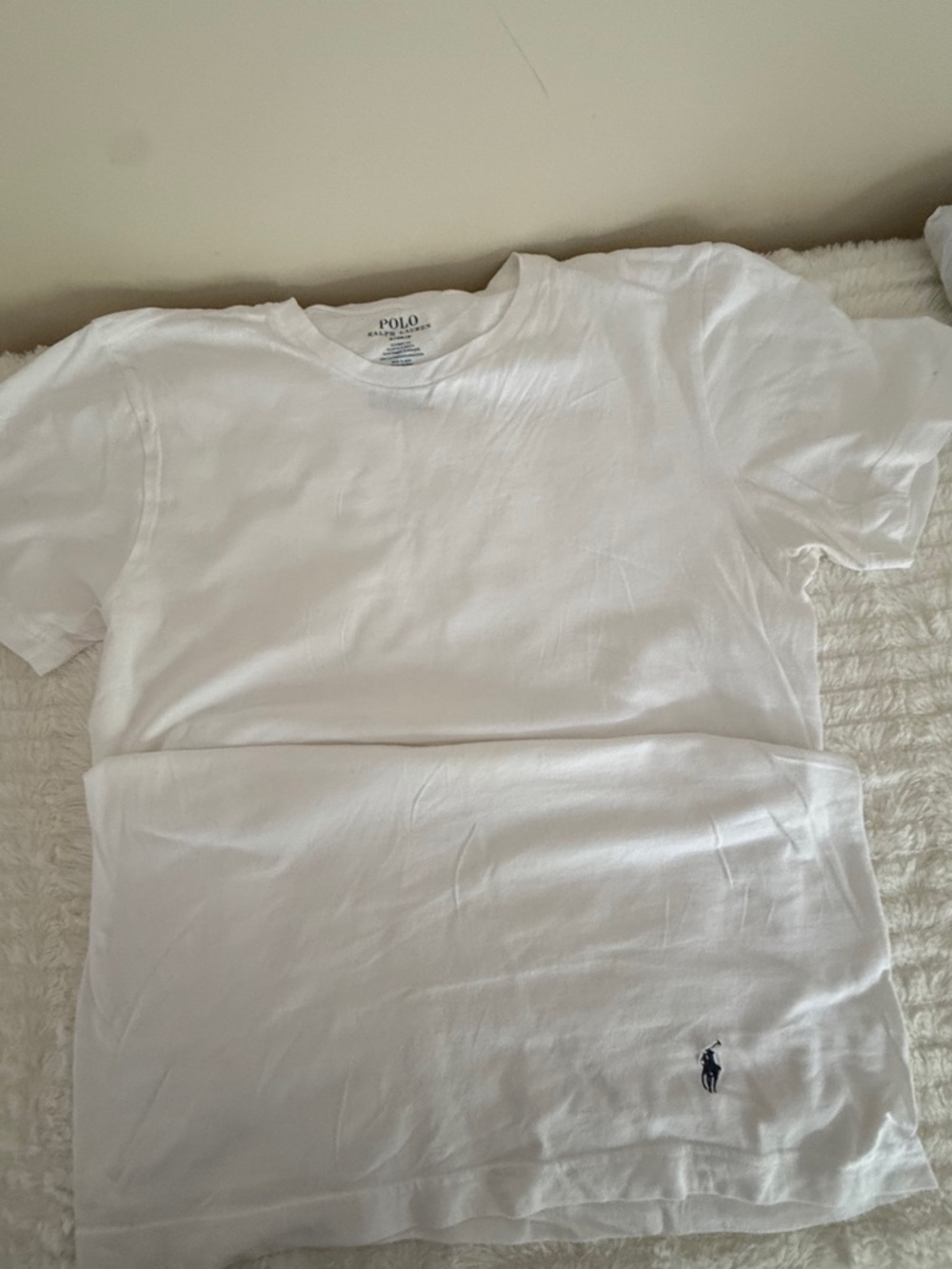 Polo by Ralph Lauren White Short Sleeve Tee with Navy Logo